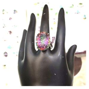 925 Sterling Silver Rainbow Topaz Ring